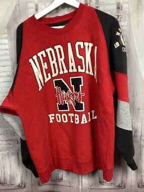 VIntage Nebraska Huskers Jersey Style National Champions Sweatshirt 90s L